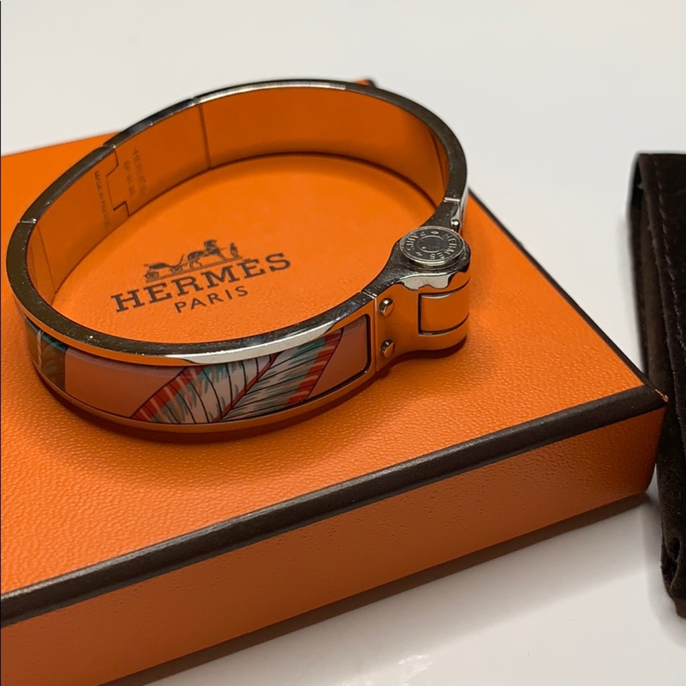 Hermès Enamel Hinged Bracelet